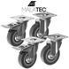 Комплект поворотних коліс з гальмами 4 шт Malatec 22537 до 220 кг