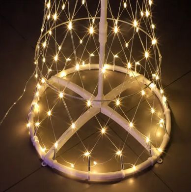 Новогодняя конусная елка светодиодная 250см LED гирлянда 480 лампочек Теплый белый, 8 режимов,