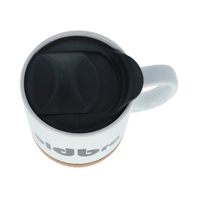 Керамічний кавовий кухоль OldBro classic White 400мл з ізольованим корковим дном і кришкою