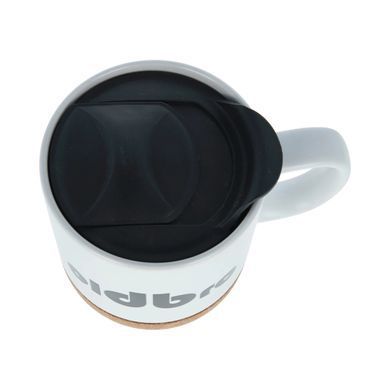 Керамическая кофейная кружка OldBro classic White 414мл с пробковым дном и крышкой