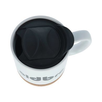 Керамическая кофейная кружка OldBro classic White 414мл с пробковым дном и крышкой