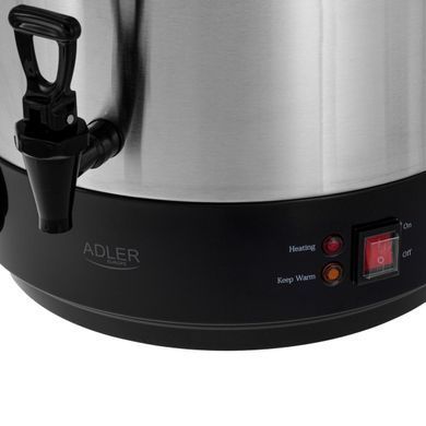 Пастеризатор Adler AD 4538, 28 л, 3000 Вт, електрокаструля для консервування, термопот для напоїв, супів та банок, нержавіюча