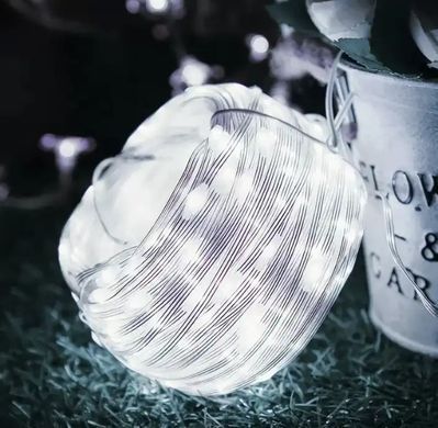 Гирлянда светодиодная 200 LED большие капли 20 метров, дом/улица белый, 8 режимов