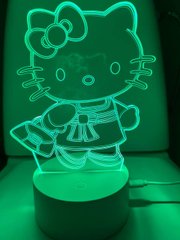 Светильник ночник 3D Hello Kitty 220в, RGB 16 цветов, цв, USB