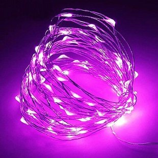 Светодиодная гирлянда LTL Капля росы длина 10м 100led Фиолетовая Purple батарейки