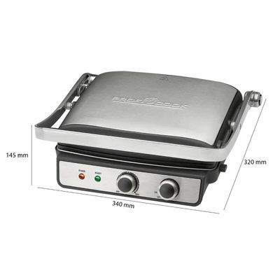 Гриль электрический контактный прижимной ProfiCook PC KG 1029 2000 Вт нержавеющая сталь