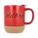 Керамічна кавова кружк OldBro Red 414мл з корковим дном і кришкою
