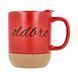 Керамическая кофейная кружка OldBro Red 414мл с пробковым дном и крышкой