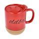 Керамическая кофейная кружка OldBro Red 414мл с пробковым дном и крышкой