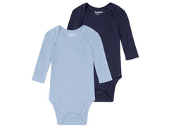 Бодик в рубчик Детская пижама из хлопка для мальчика 2шт комплект 2-6мес 62/68 Lupilu синий