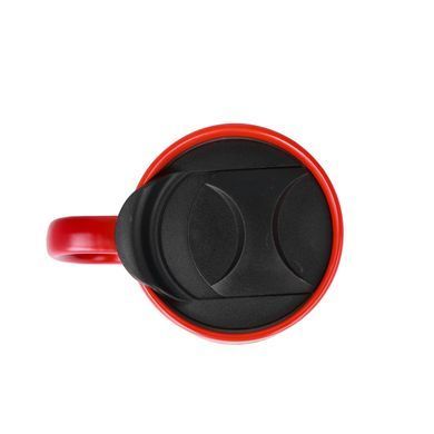 Керамічна кавова кружк OldBro RedBlack 400мл з корковим дном і кришкою