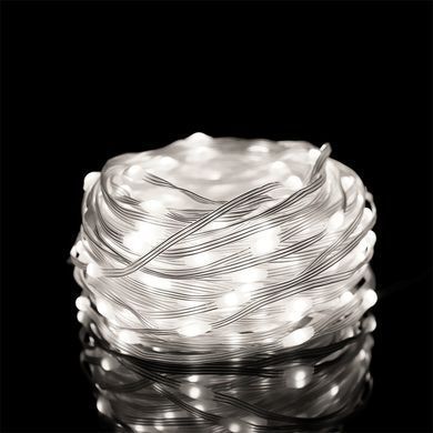 Улична светодиодная гирлянда лента 200 LED USB с пультом ДУ большие капли 20 метров белый 8 режимов