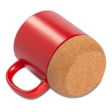 Керамічна кавова кружк OldBro RedBlack 400мл з корковим дном і кришкою