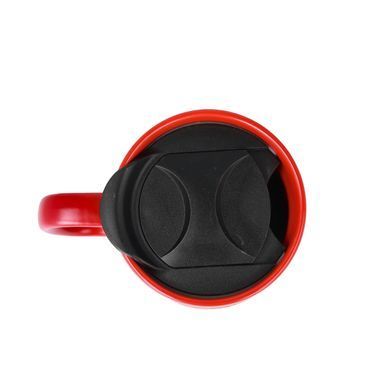 Керамічна кавова кружк OldBro RedBlack 400мл з корковим дном і кришкою