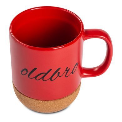 Керамічна кавова кружк OldBro RedBlack 400мл з корковим дном і кришкою