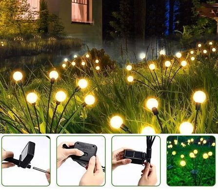 Автономные уличные LED - светильники на солнечных батареях, в комплекте 2 шт., длина 70 см, 10 светодиодов ww