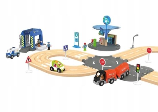 Детский игровой набор Деревянная дорога, PlayTive Autobahn 40 элементов