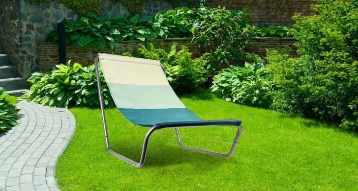Шезлонг розкладний садовий MalTec Lagoon 95х50х59 см до 100 кг, Крісло шезлонг для пляжу, дачі, кемпінгу та риболовлі з сумкою