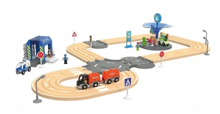 Детский игровой набор Деревянная дорога, PlayTive Autobahn 40 элементов
