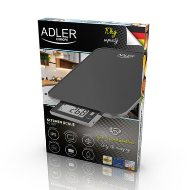 Кухонные весы Adler AD 3167 b водонепроницаемы до 10 кг на USB.