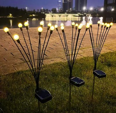 Автономные уличные LED - светильники на солнечных батареях, в комплекте 2 шт., длина 70 см, 10 светодиодов ww