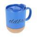 Керамічна кавова кружка OldBro Blue 414мл з корковим дном і кришкою