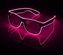 Очки светодиодные прозрачные El Neon ray pink неоновые
