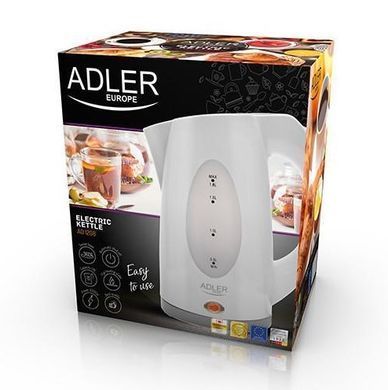 Чайник пластиковый ADLER AD 1208 1,8л 2200Вт Белый