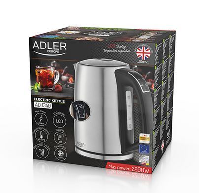 Металевий чайник з дисплеєм і контролем температури Adler AD 1340 1,7 л