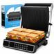 Электрогриль прижимной MalTec SM5000W-PRO 2200 Вт контактный гриль-пресс черный со серебристым