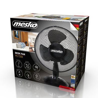 Настольный вентилятор Mesko MS 7308 диам 23см, мощность 45вт
