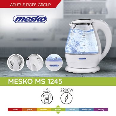 Електрочайник скляний Mesko MS 1245 1,5 літр
