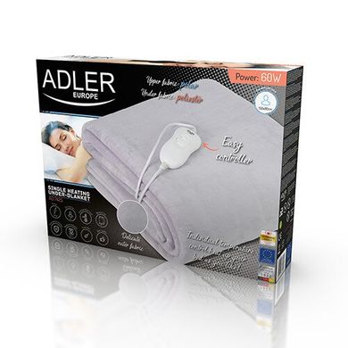 Электрическое одеяло Adler AD 7425 для обогрева мощность 60 Вт, 150 см х 80 см