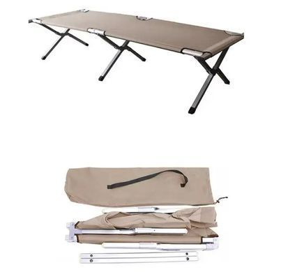 Ліжко розкладне туристичне EX 188x75x42см brown, D 25х25х1.0мм, 600D oxford