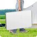 Складной кемпинговый стол KRUMAD 70&times;60&times;50 см, алюминиевый, с ручкой, до 20 кг, светло-серый