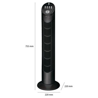 Вентилятор колонный Clatronic T-VL 3546 (76cm), мощность 50вт, Black