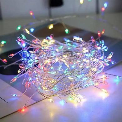 Светодиодная гирлянда капля нить LTL длина 2,5 м 25led батарейки разноцветная RGB
