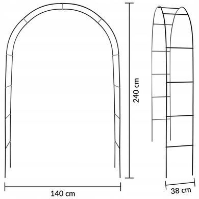 Садовая пергола Krumad Terrace KMDW16, 240&times;140&times;38 см, металлическая