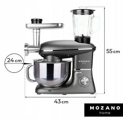Планетарний кухонний комбайн Mozano Kitchen Assistant 6 в 1, 3200 Вт, чаша 6.2 л