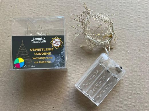 Светодиодная гирлянда капля нить LTL длина 2,5 м 25led батарейки разноцветная RGB