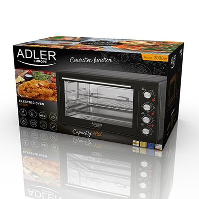 Электрическая печь духовка Adler AD 6010 обьем 45л мощность 2000вт