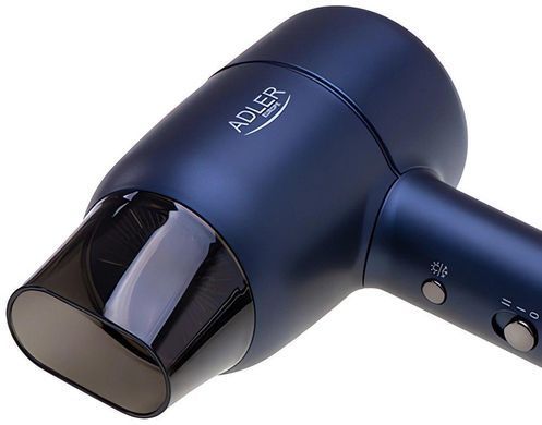 Фен для волосся Adler AD 2279B 1800 Вт синий с ионизацией и холодным воздухом, Мощный компактный фен с концентратором