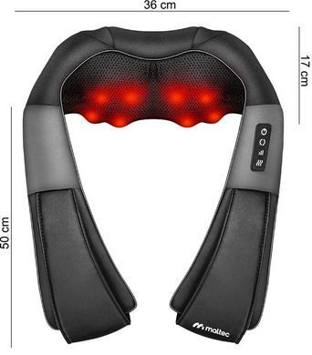 Масажер для шиї, плечей і спини Maltec PRO-Comfy30W-02, 30 Вт, з підігрівом, термотерапією та 8 масажними кульками