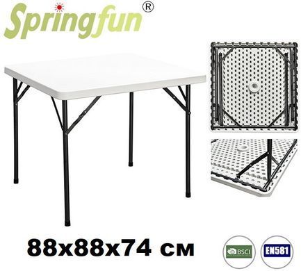Стіл складний SpringFun 88x88x74 пластик білий - ak-88 колір Білий