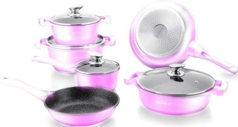 Набор посуды Royalty Line RL-RL-ES1010М PINK 10 предметов