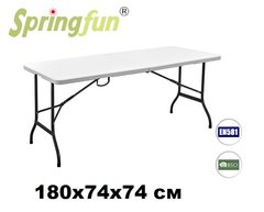 Стіл складний SpringFun 180x74x74 пластик білий - zk-180B колір Білий