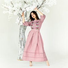 Платье Moderika Роксолана пудровое с вышивкой и кружевом
