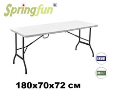 Стіл складаний SpringFun 180x70x72 пластик білий - nzk-180S колір Білий