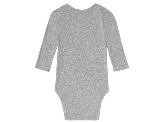 Бодик в рубчик Детская пижама из хлопка 2шт комплект 6-2мес 74/80 Lupilu серый