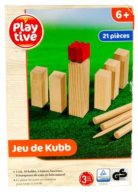 Игровой набор "KUBB" Play tive дерево бежевый-красный